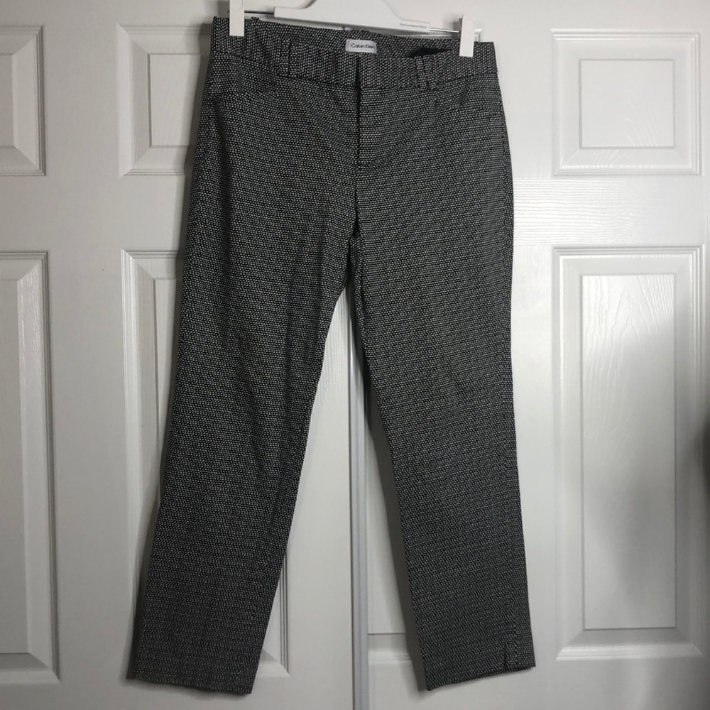 Calvin Klein Black White Crop Pants Pockets 10